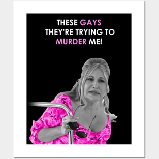 Jennifer Coolidge these gays are trying to murder me (pink version) Posters and Art